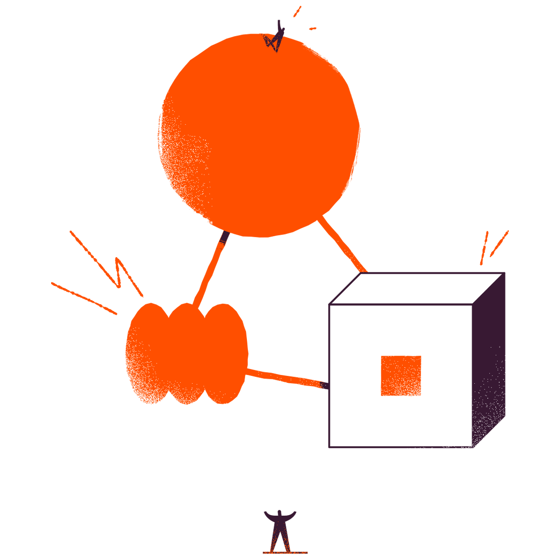 An illustration of several shapes representing AI orchestration