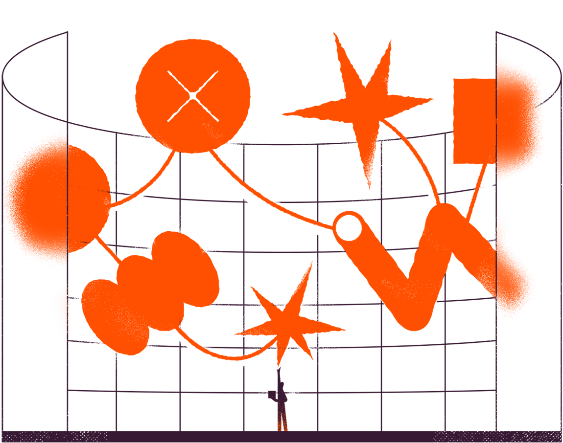 An illustration depicting AI orchestration