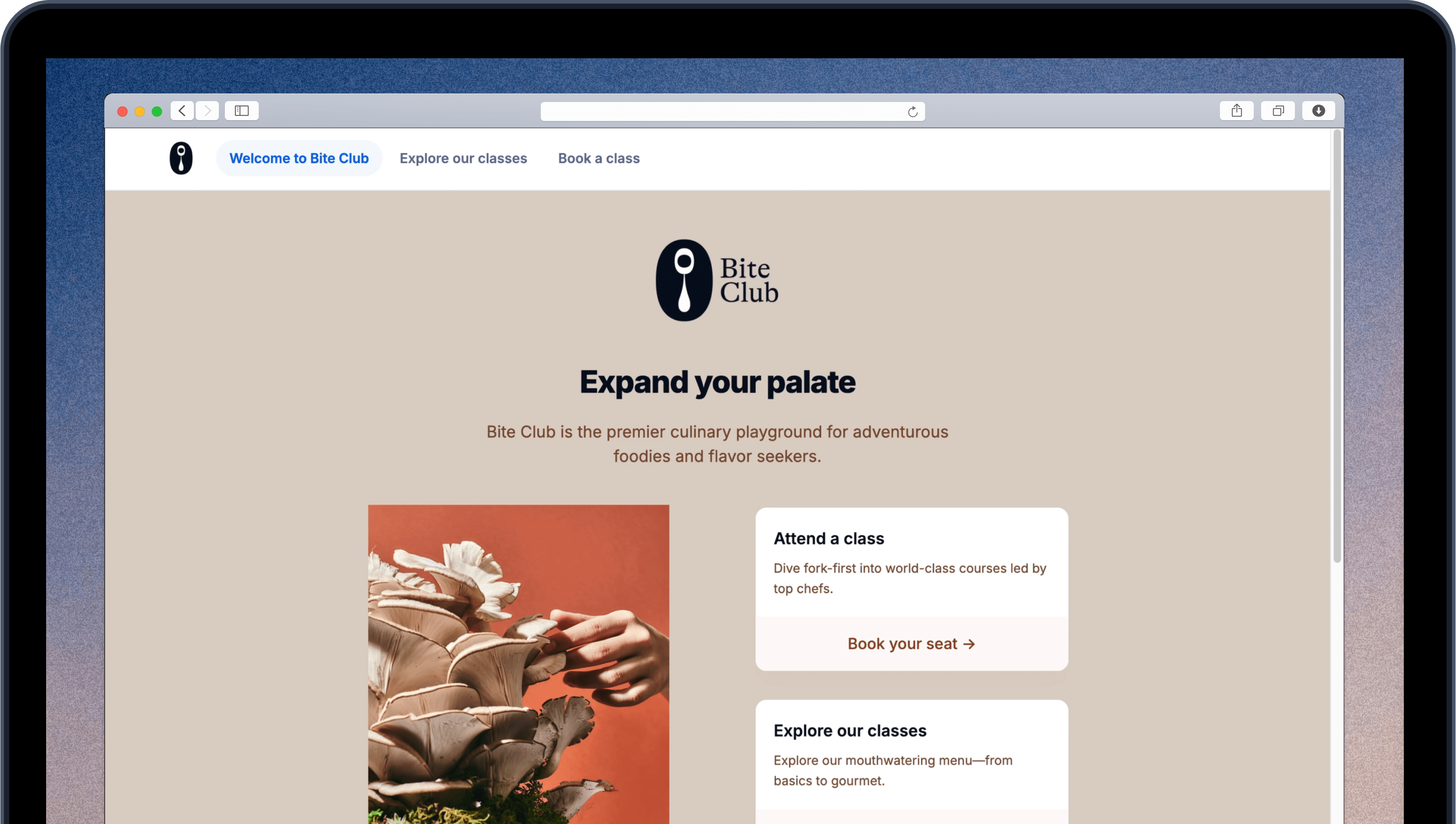 Interfaces portal on a laptop screen