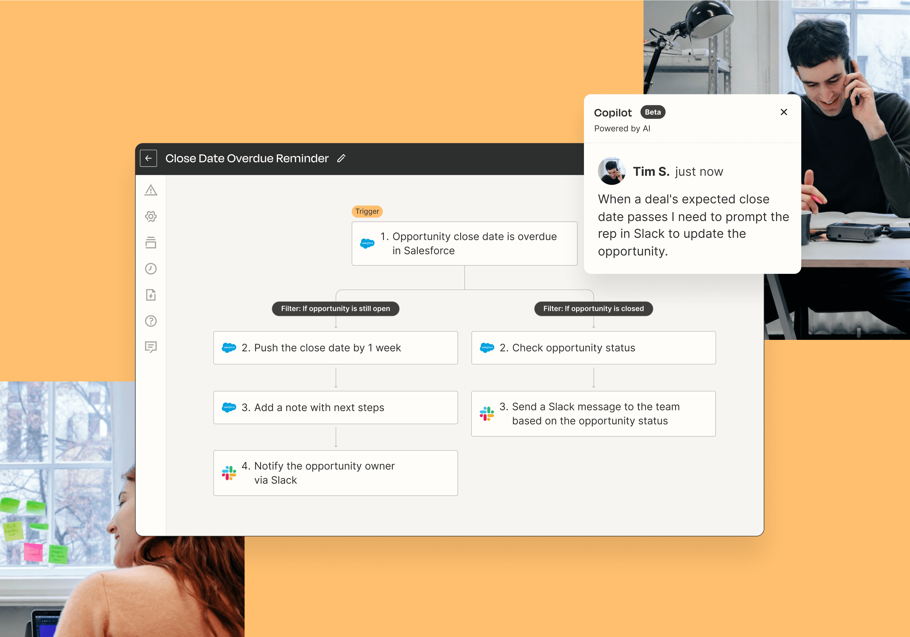 An interface depicting a multi-step workflow